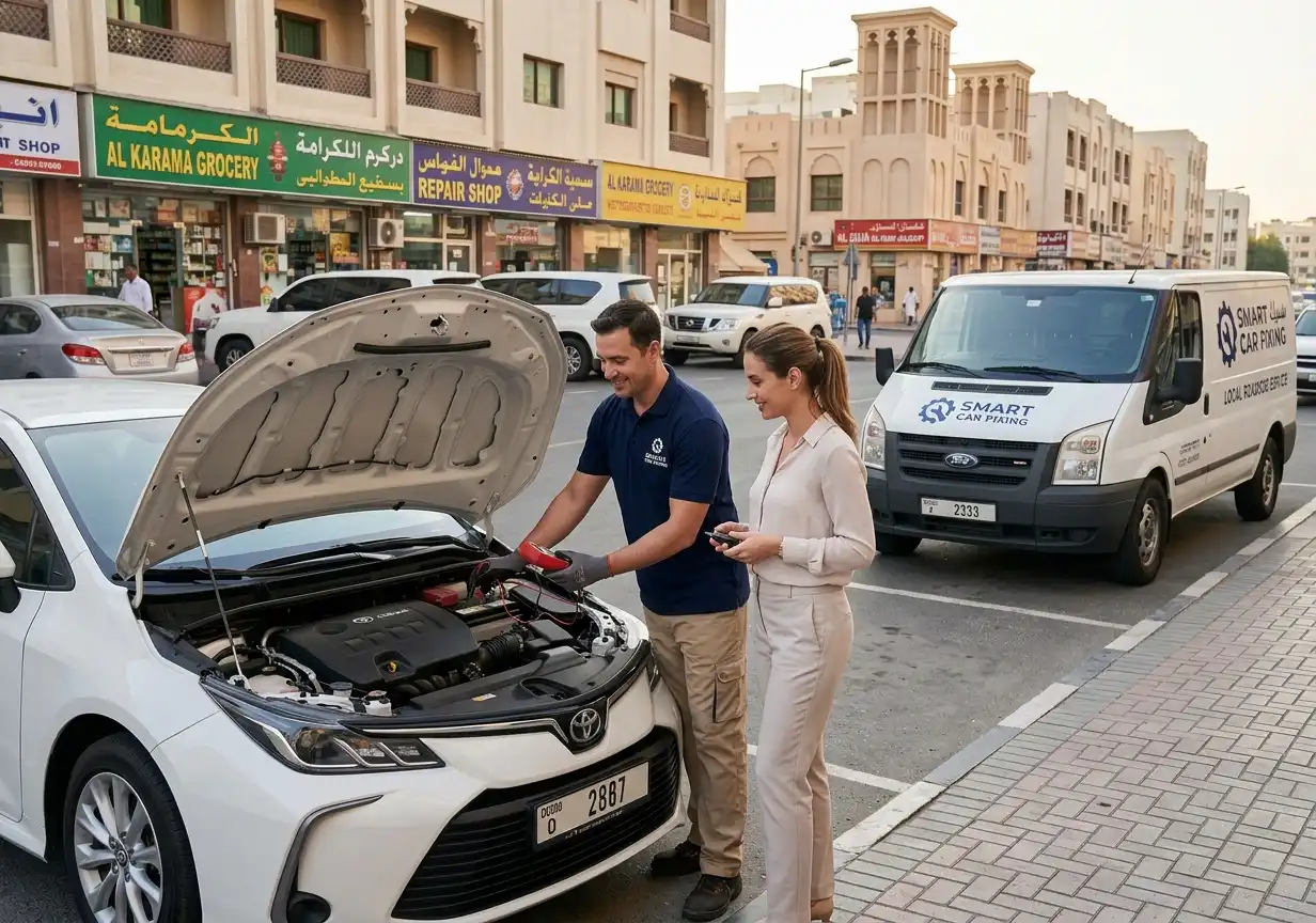 Mobile car battery replacement service in Al Karama Dubai with fast response
