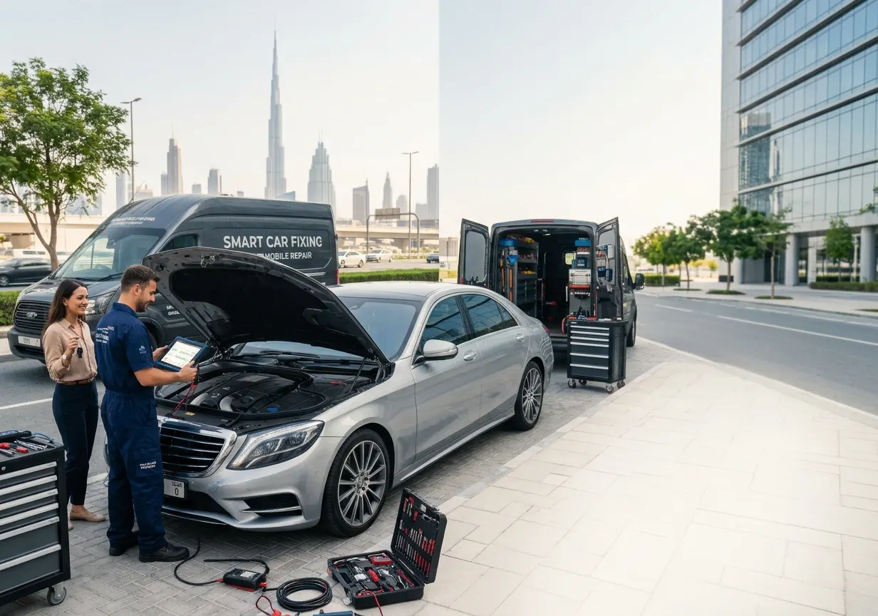 Expert mobile auto repair technician providing vehicle service in Business Bay Dubai